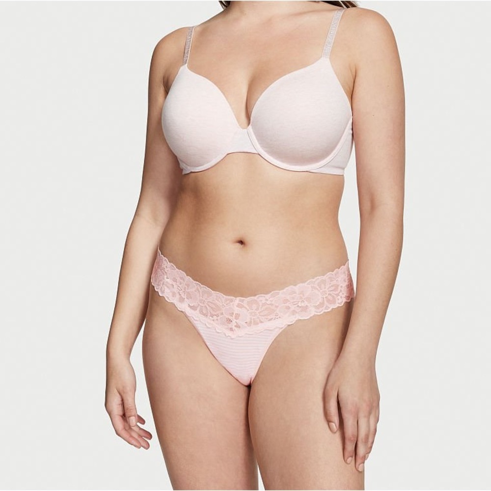 NWT Victoria Secret Panty - Pink Stripe - Size L